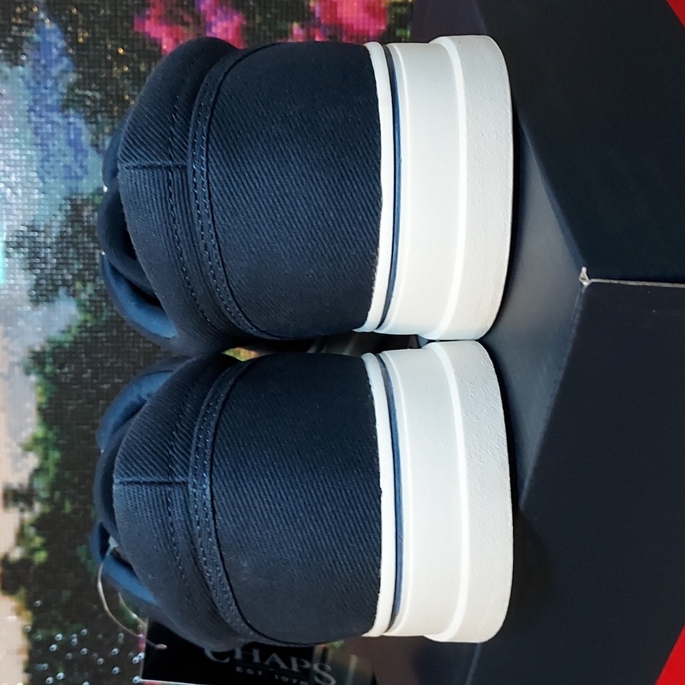 Mens Chaps Navy Chace Canvas Lace-Up Casual Sneaker - Picture 6 of 15